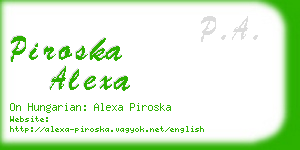 piroska alexa business card